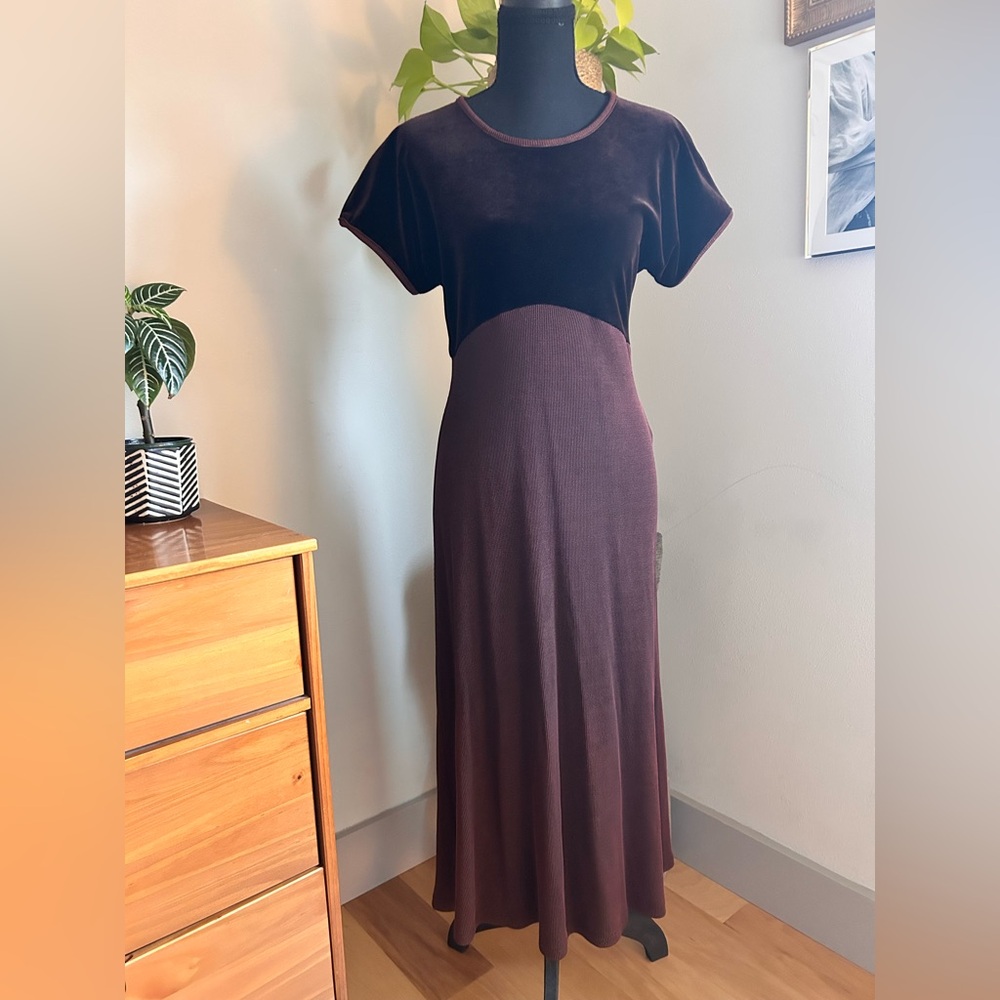 Ronni Nicole Dark Brown Maxi Dress